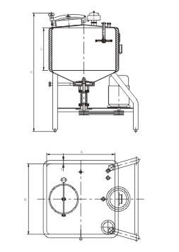 方形高剪切乳化罐結構圖 方形高剪切乳化罐結構圖
